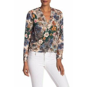 RACHEL ROY Womens Wonderlust Floral Surplice Long Sleeve Top Sz‎ 4 NEW